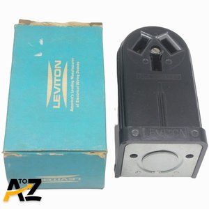 Vtg Leviton 5050 Black Range Receptacle Bakelite 3 Wire Surface Mounting 50 Amp